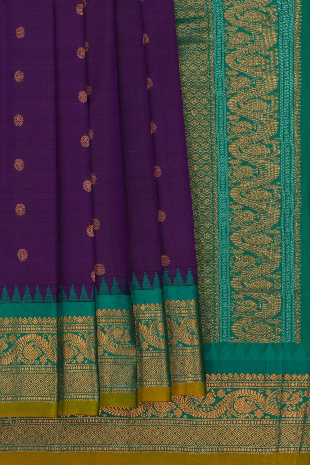 Image of Gadwal Silk Purple Saree